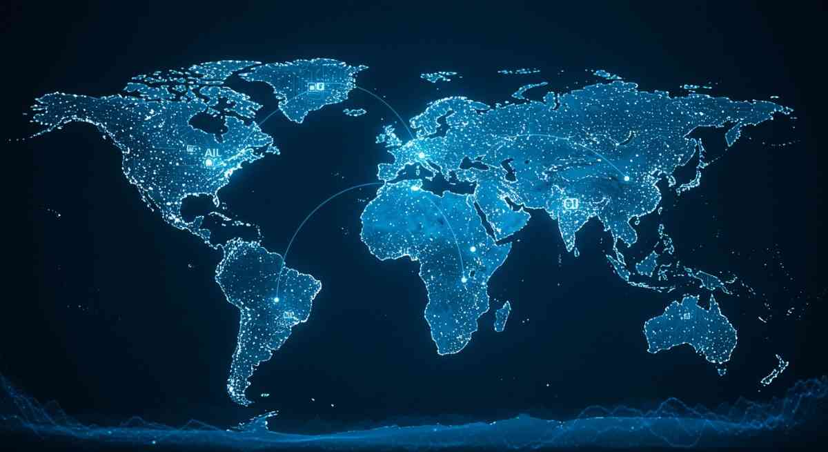AI advancement across the world map - 2025