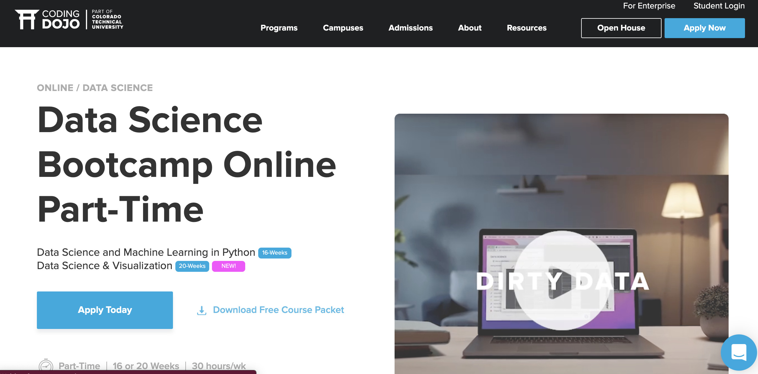 Coding Dojo Data Science Bootcamp Online Part-Time