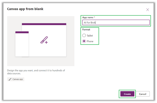 specify name power apps 1