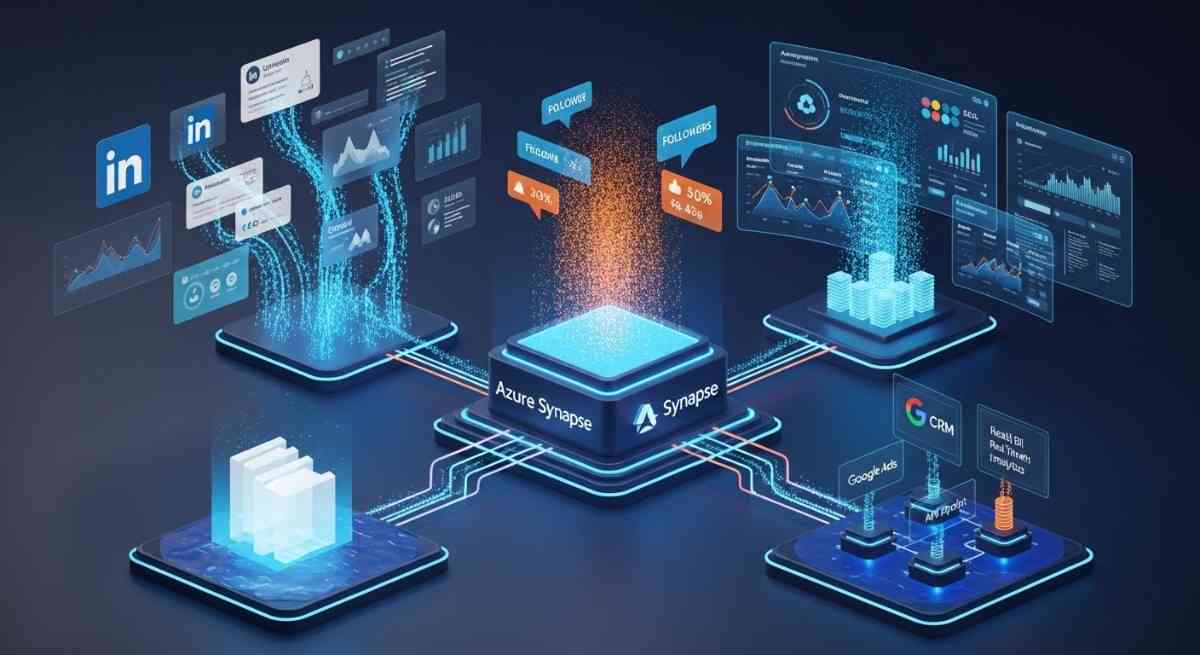 Effortless integration: Connecting LinkedIn API to Azure synapse / data factory for centralized marketing analytics in Power BI