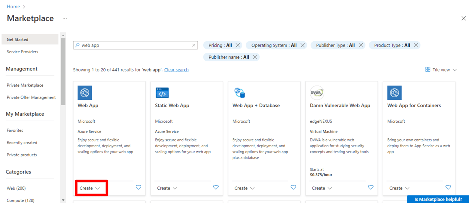 STEP 2: Create a Web App resource in Azure 