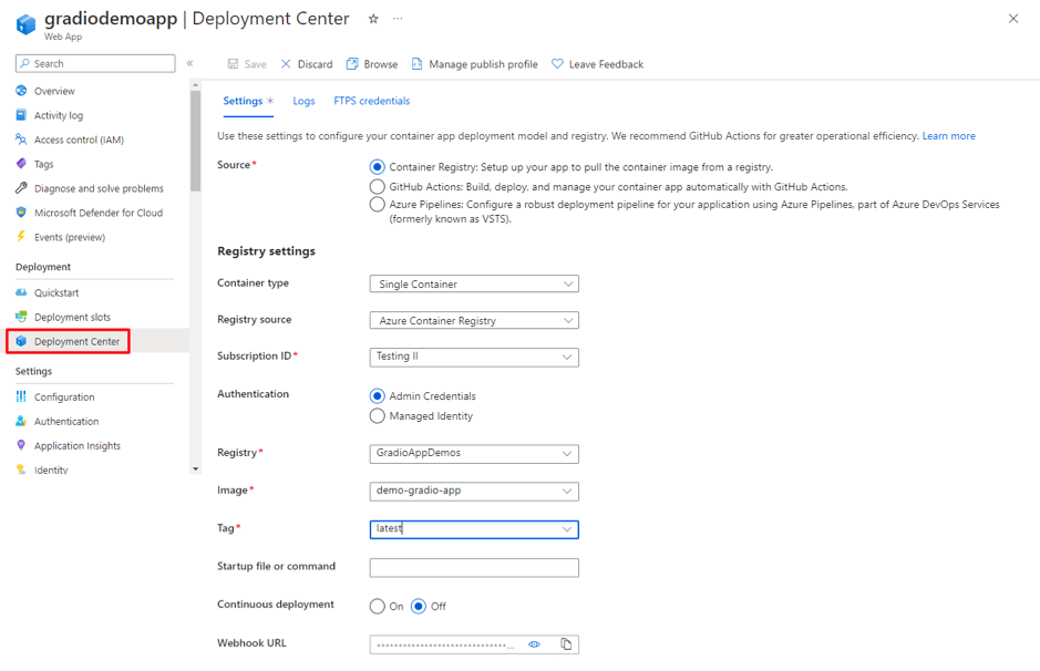 STEP 9: Configure the Web App 