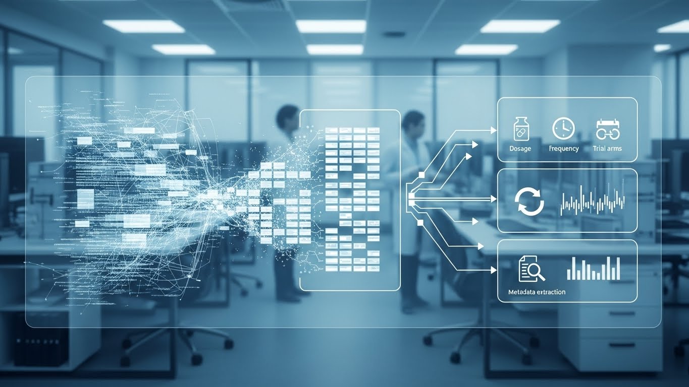 AI automation for clinical trial data structuring: Case study for a global pharmaceutical client