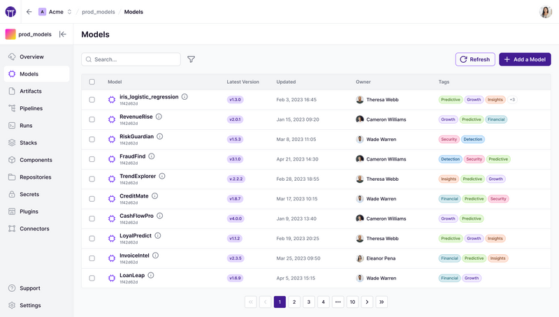 ZenML dashboard demo