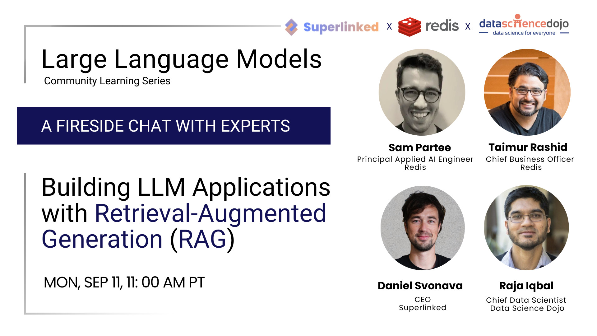 Building LLM applications with retrieval-augmented generation: A fireside chat